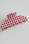 red plaid hair claw clip