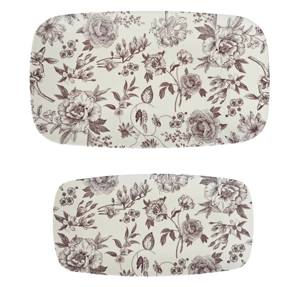 The Harriet Delft Floral Melamine Tray Set