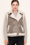 The Maureen Faux Leather + Sherpa Vest