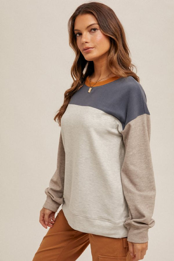 The Adalee Color Block Fleece Pullover