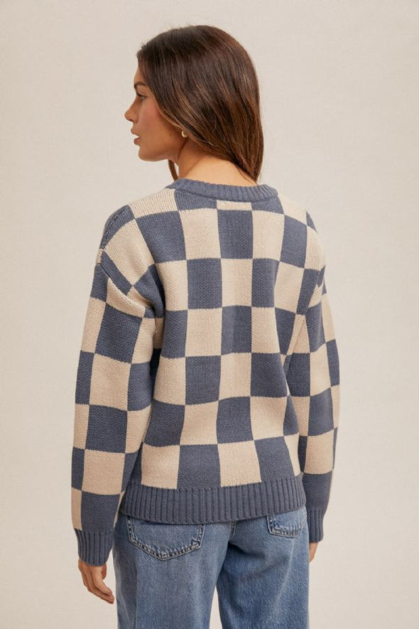 The Gabby Checker Print Sweater