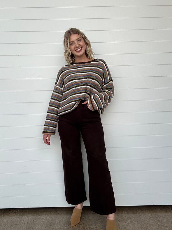 The Piper Crochet Striped Sweater