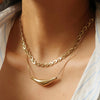 The Cendre 18K Gold Plated Curved Bar Necklace