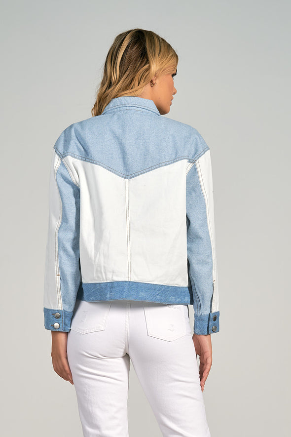Plus Color Block Denim Jacket & Jeans | SHEIN IN