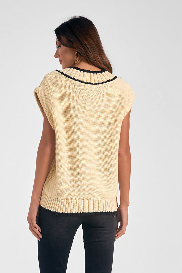 The Bella Contrast Trim Sweater Vest