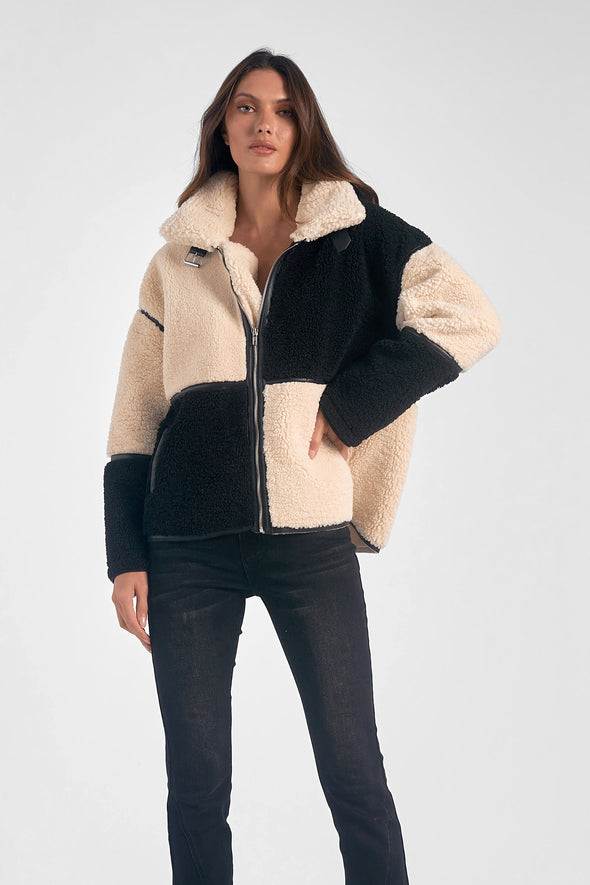 The Rayna Color Block Sherpa Jacket