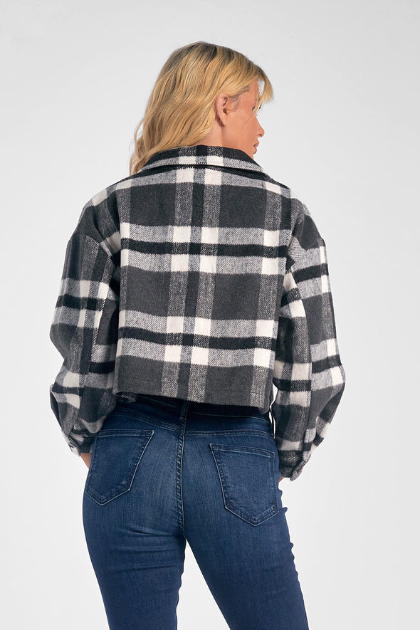 The Stacia Cropped Plaid Shacket