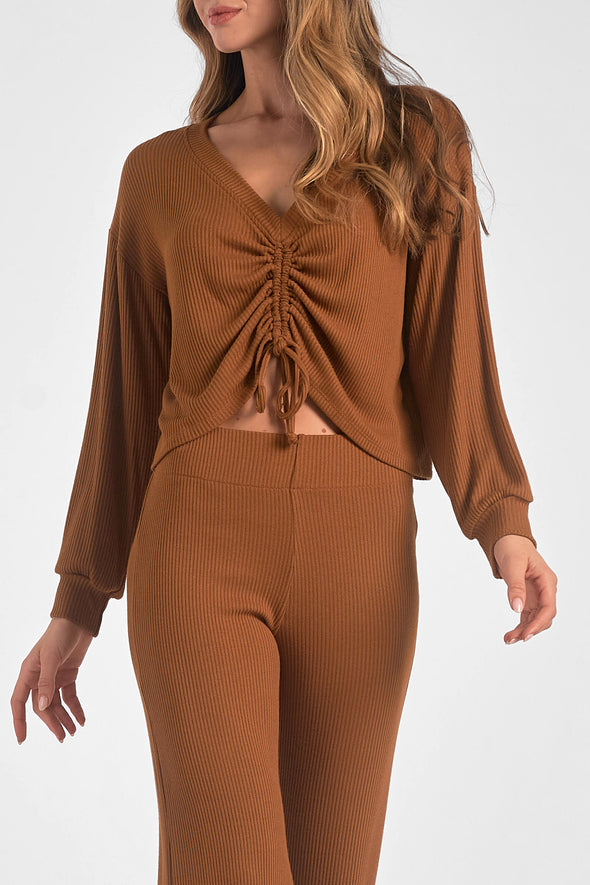 The Rochelle Cinch Front Top