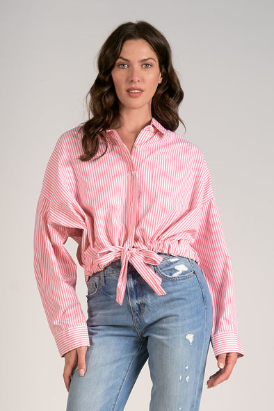 The Bailey Cinched Back Button Up Top