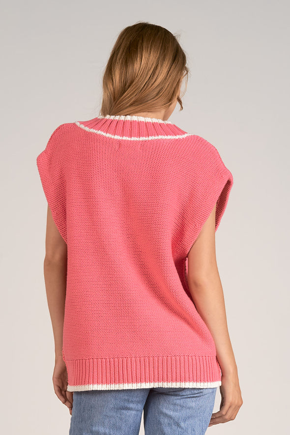 The Bella Contrast Trim Sweater Vest