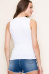 staccato sweater tank high neck ribbed white