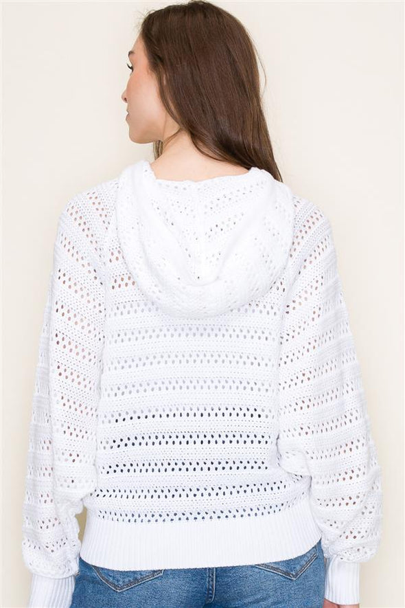 The Naomi Crochet Hooded Sweater