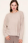 The Addie Raw Edge Crewneck Sweater