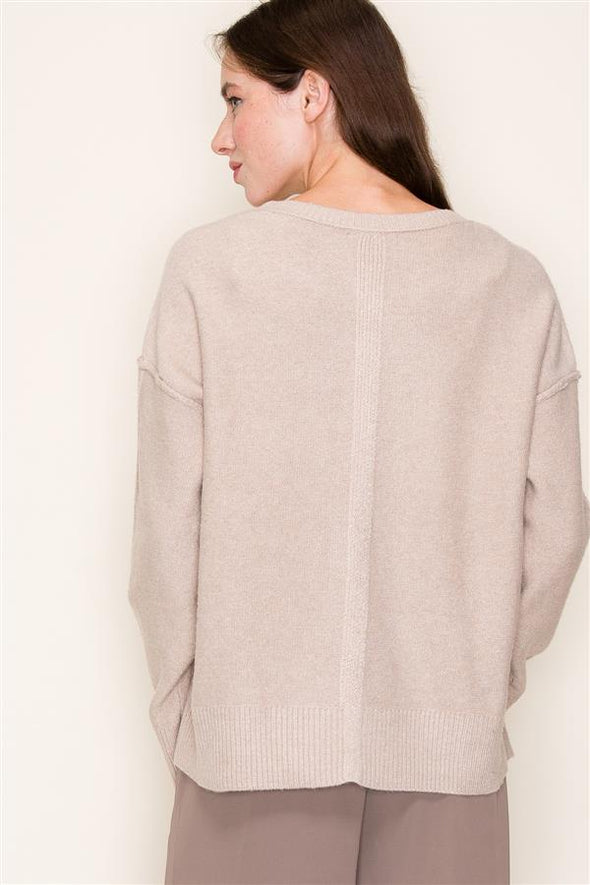 The Addie Raw Edge Crewneck Sweater