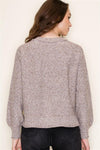 staccato taupe crewneck raglan sleeve pullover ribbed detail sweater