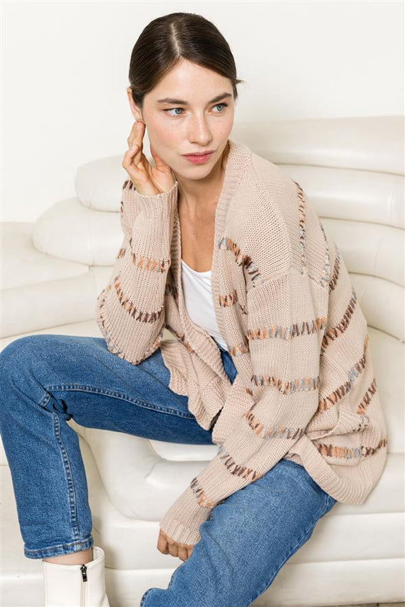 The Loralei Stitched Stripe Cardigan