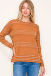 staccato striped sweater orange striped crew neckline relaxed fit