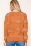 staccato striped sweater orange striped crew neckline relaxed fit