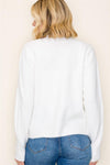 The Gianna Ruffle Trim Button Up Sweater