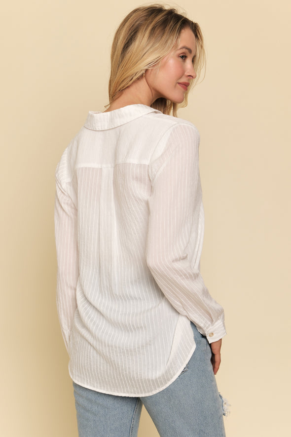 The Noelle Textured Button Down Top