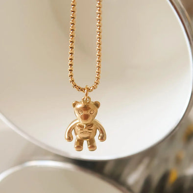 18k gold plated gummy bear pendant dainty necklace