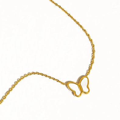 non tarnish petite shell butterfly necklace 