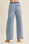 The Maven Drawstring Waist Wide Leg Utility Jeans