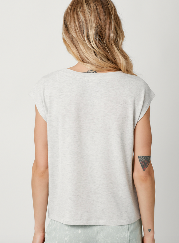The Avery Ruched Tie Front Tee