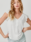 The Lily Eyelet Detail Flutter Sleeve Top