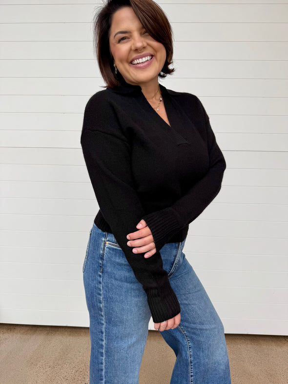 The Meleah Collared V-Neck Sweater