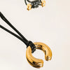 The Valeska 18K Gold Plated Leather Cord Horseshoe Necklace