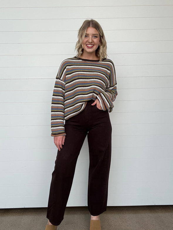 The Piper Crochet Striped Sweater