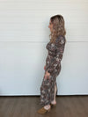 The Exhale Sable Floral Midi Dress