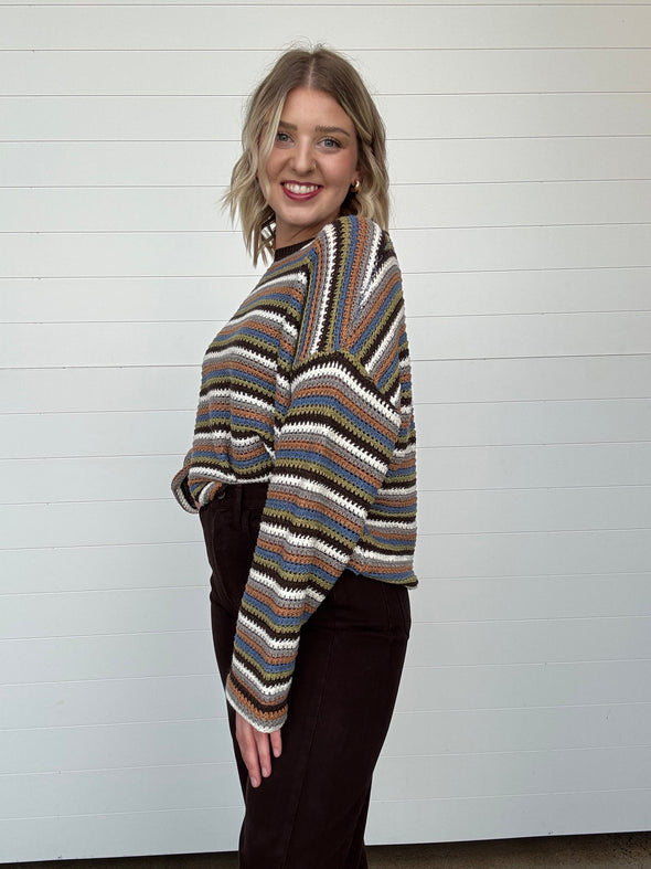 The Piper Crochet Striped Sweater