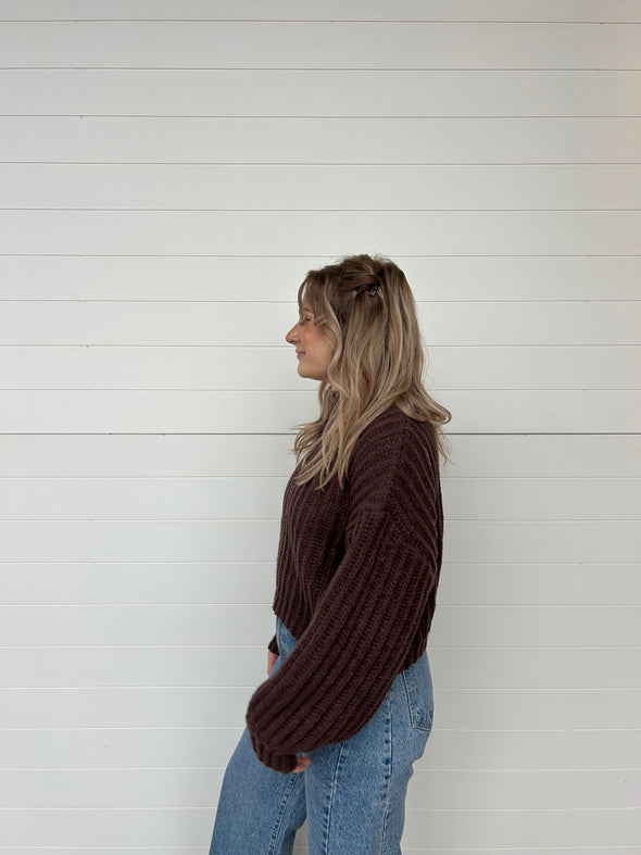 The Brecklyn Mock Neck Rib Sweater