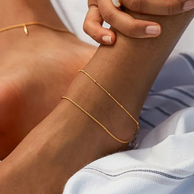 18k gold plated ankle ankle bracelet dainty