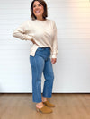 The Toni Frayed Hem Classic High Rise Straight