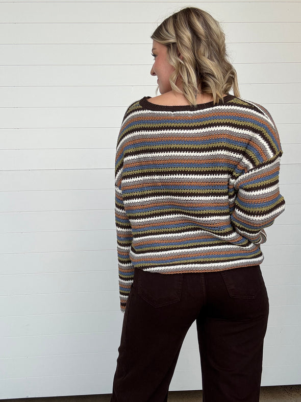 The Piper Crochet Striped Sweater