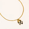 The Onrae 18K Gold Plated Checkered Pendant Necklace