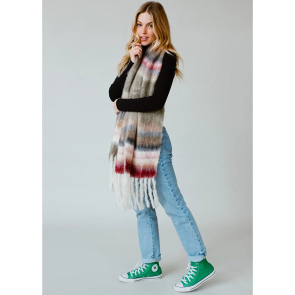 The Brielle Cozy Striped Scarf