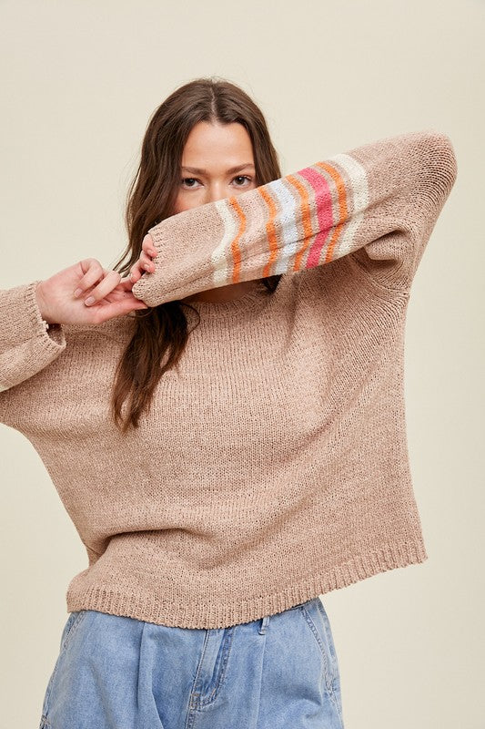 The Kehlani Stripe Sleeve Sweater