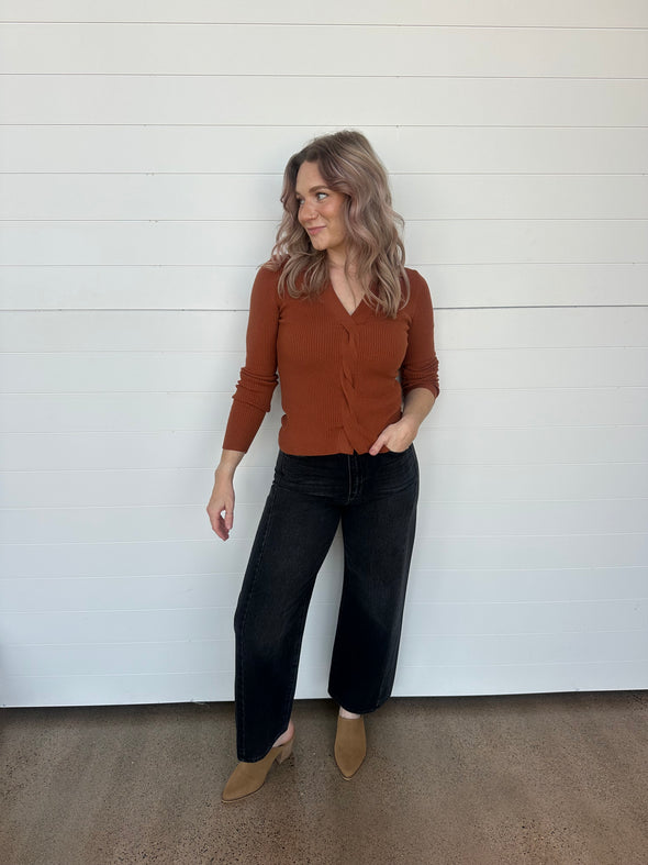 The Briar Collared Front Twist Sweater