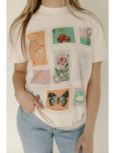 stamps graphic tee crewneck short sleeve relaxed fit