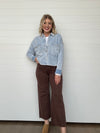 Just black denim wide leg jeans espresso high rise