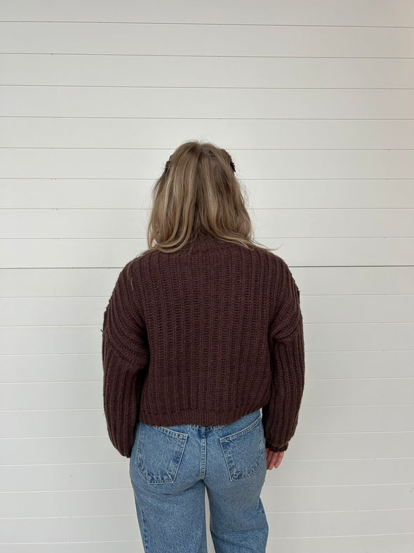 The Brecklyn Mock Neck Rib Sweater