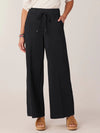 democracy clothing ab leisure high rise patch pocket utility wide leg pant with drawstring waist black