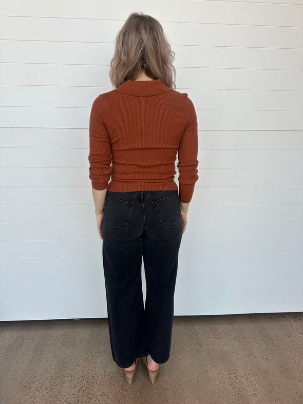 The Briar Collared Front Twist Sweater