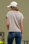 OATMEAL blu pepper soft brushed ribbed short sleeve sleeveless sweater vest