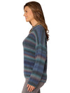 democracy clothing wistful teal ombre stripe blouson sleeve crewneck sweater