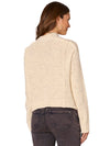 democracy clothing light cream mock neck exposed seam textured knit sweater sweater